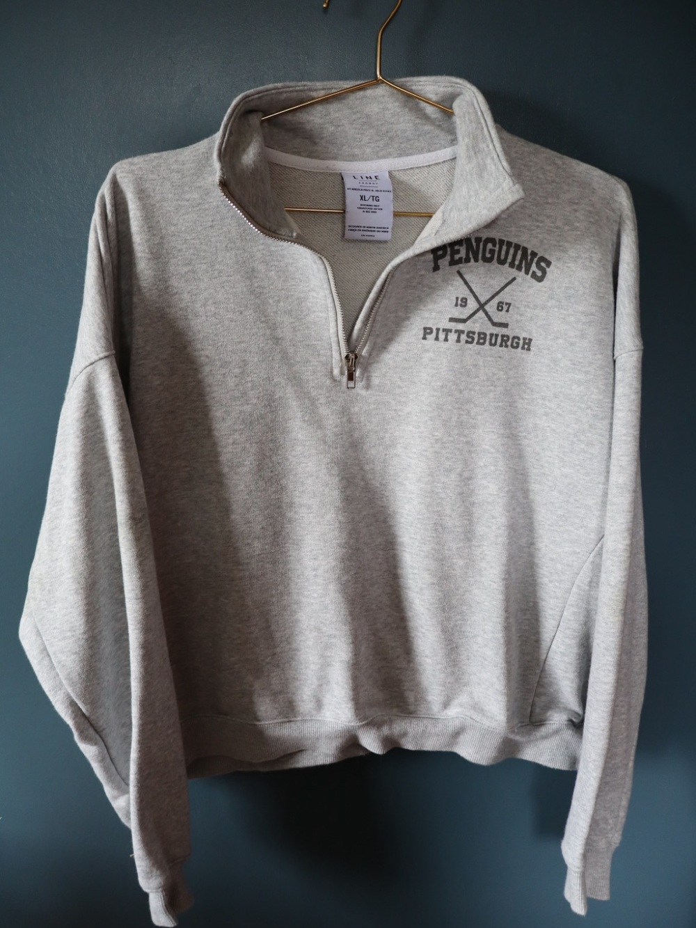 Pittsburgh Penguins Gray Quarter-Zip Sweatshirt